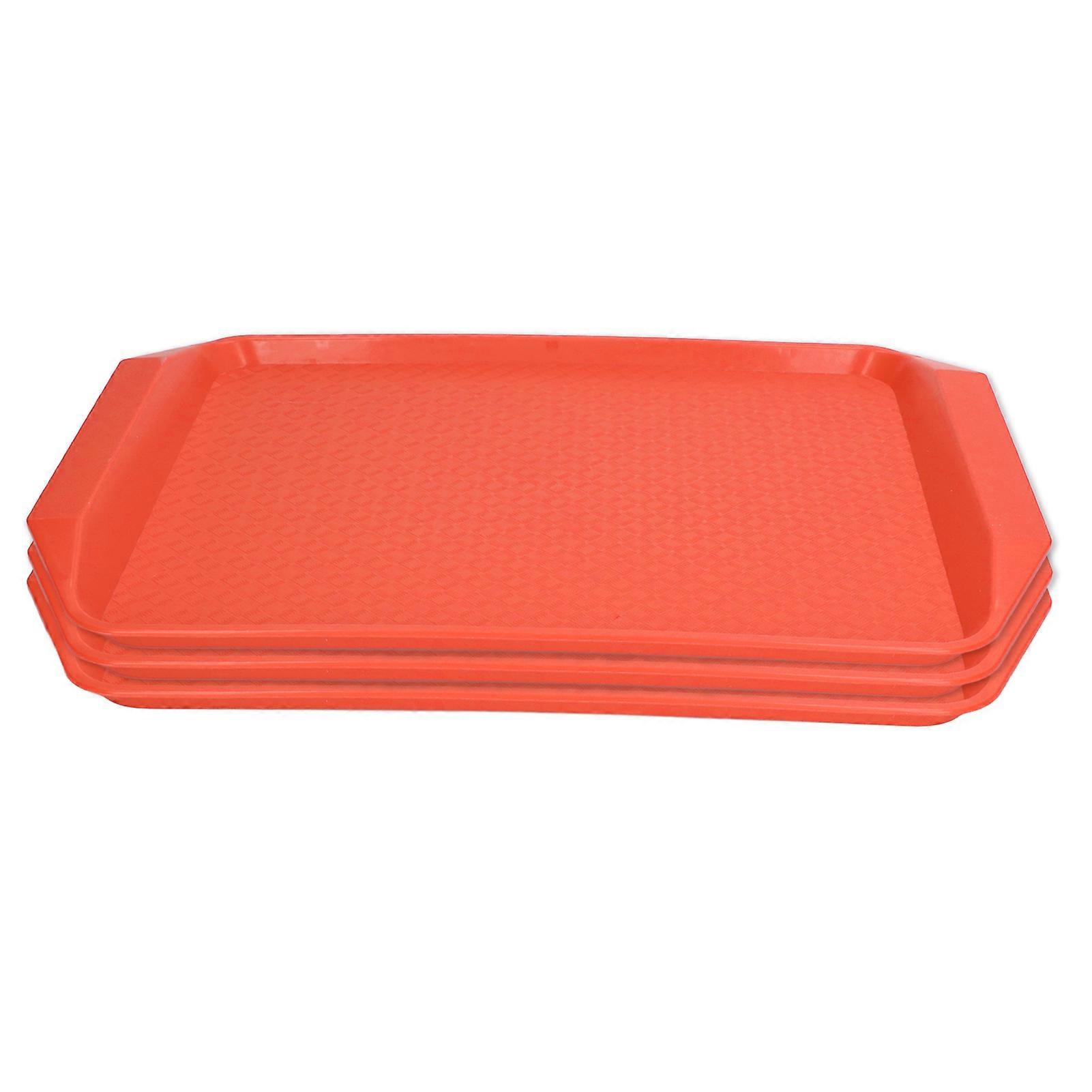 3PCS Colorful Thickened Binaural Plastic Food Serving Trays for Hotel Use, Rectangle Shape, Easy to Clean, Durable Design
