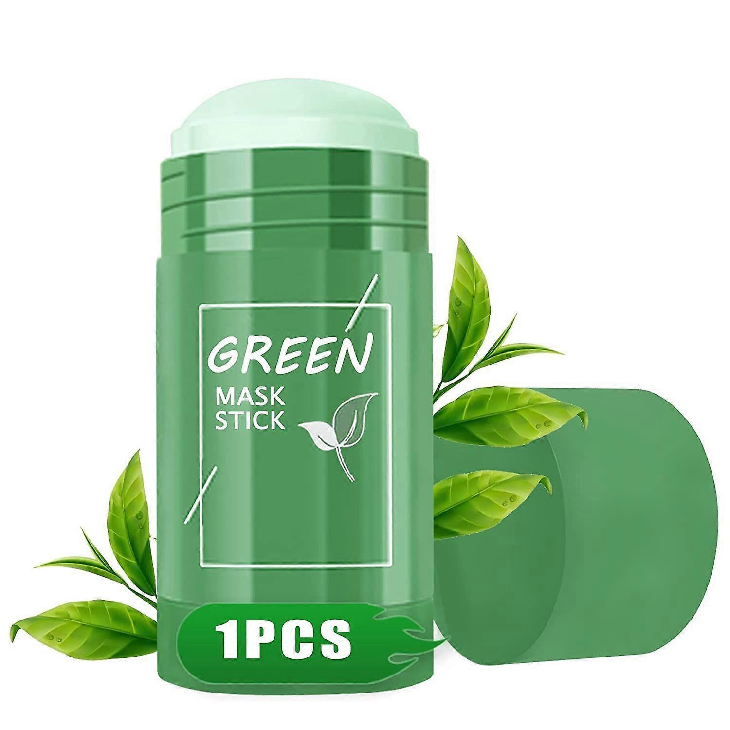 顔用緑茶スティックマスク、緑茶抽出物入りのにきび除去剤。ディープポアクレンジング、モイスチャライジング、オイルコントロール、クレイフェイスマスク、スキンブライト