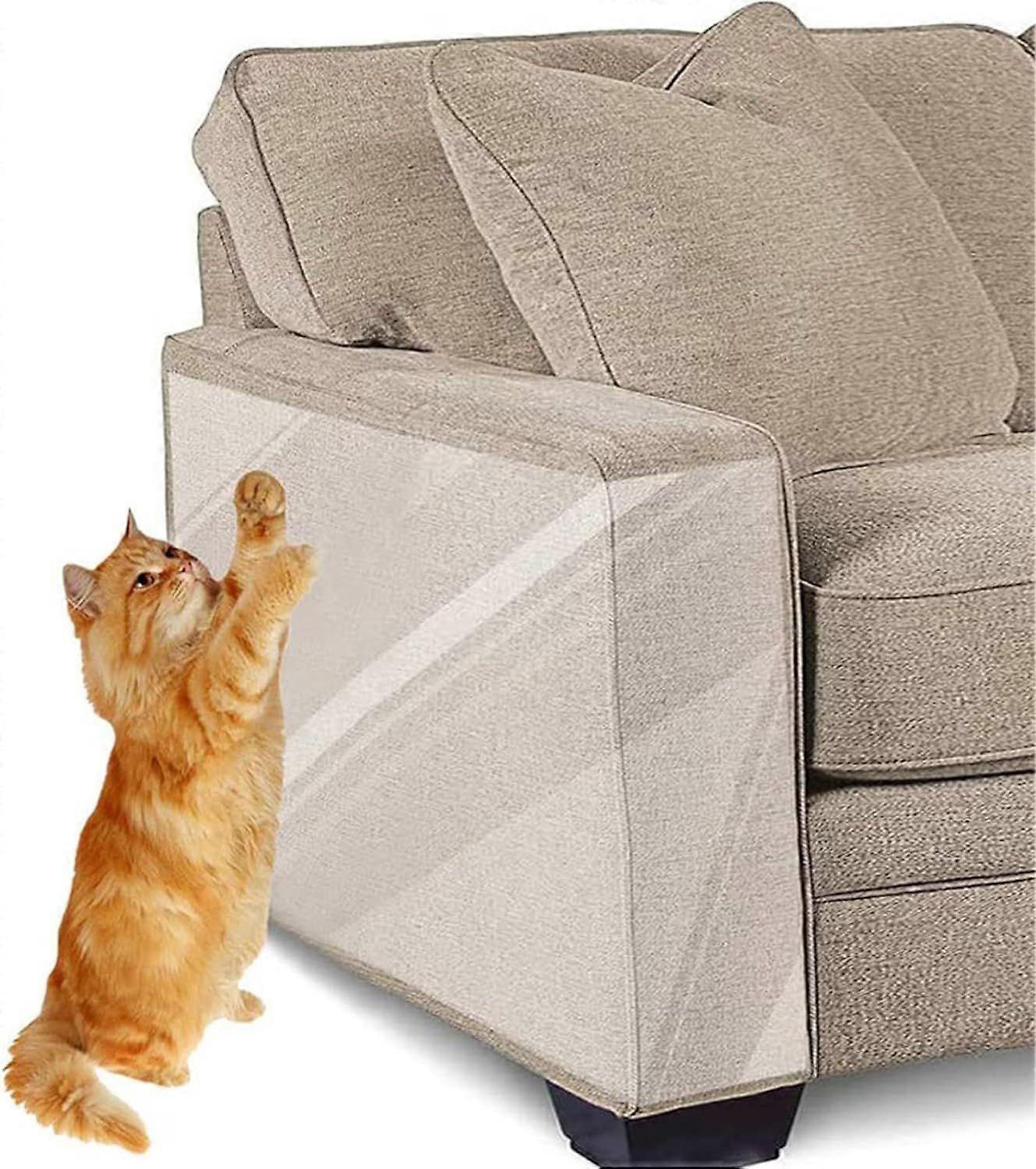 شريط لاصق مقاوم للخدش من Cat - 12 × 17 بوصة 8 قطع - واقي أثاث من خدش الأليفة ، شفاف مزدوج الجانب مضاد للخدش