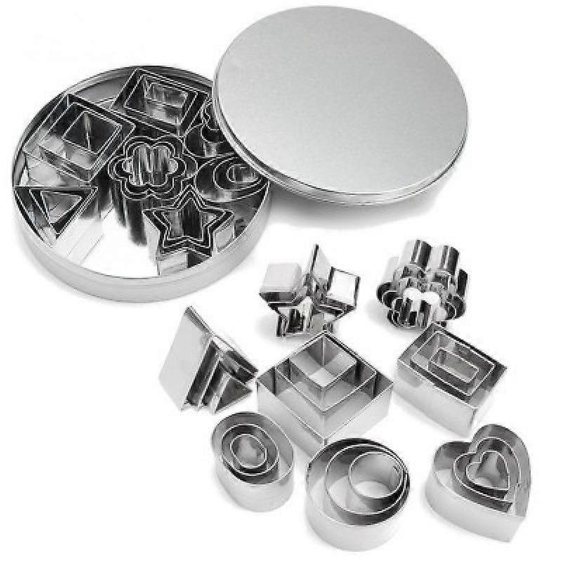 24pcs Mixed Pattern Cookie Mold Metal Geometry Square Heart Triangle DIY Mold_Special Gift
