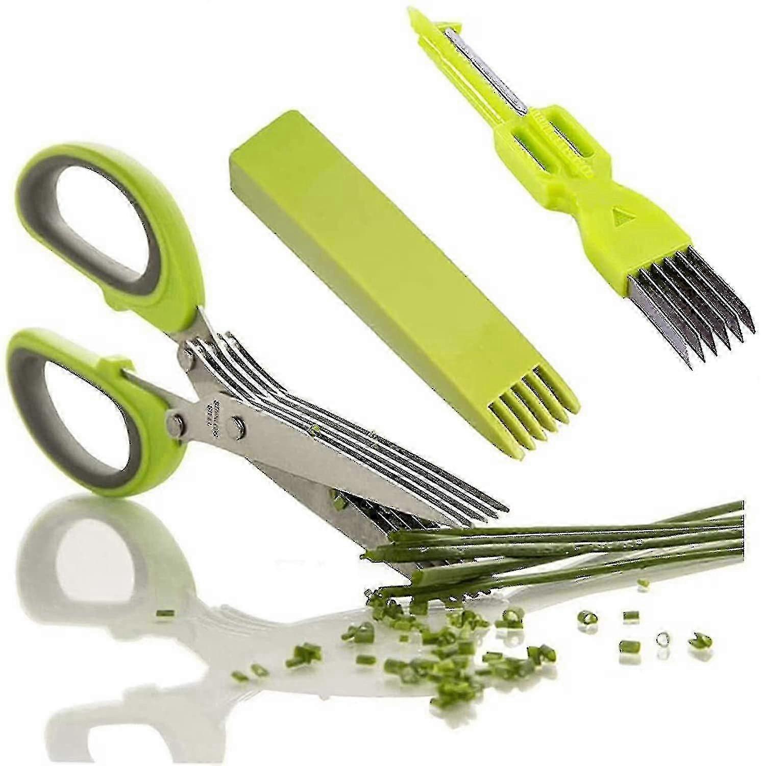 Herb Scissors Kitchen Scissors Stainless Steel Scissors Herb With 5 Blades, Herb