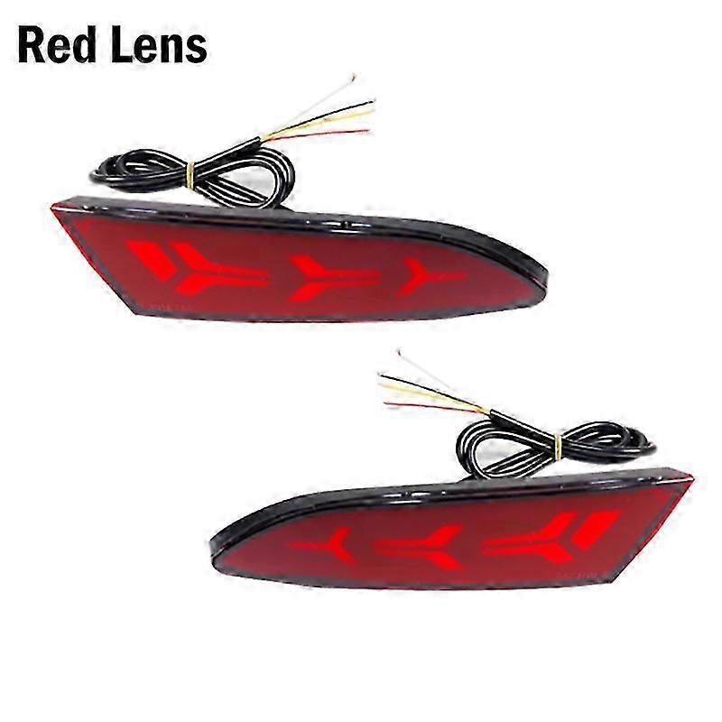 Red LED Rear Bumper Reflectors Lights For 2012-2014 Ford Focus Tail Brake Light Rear Fog Light & Sequential Turn Signal Light