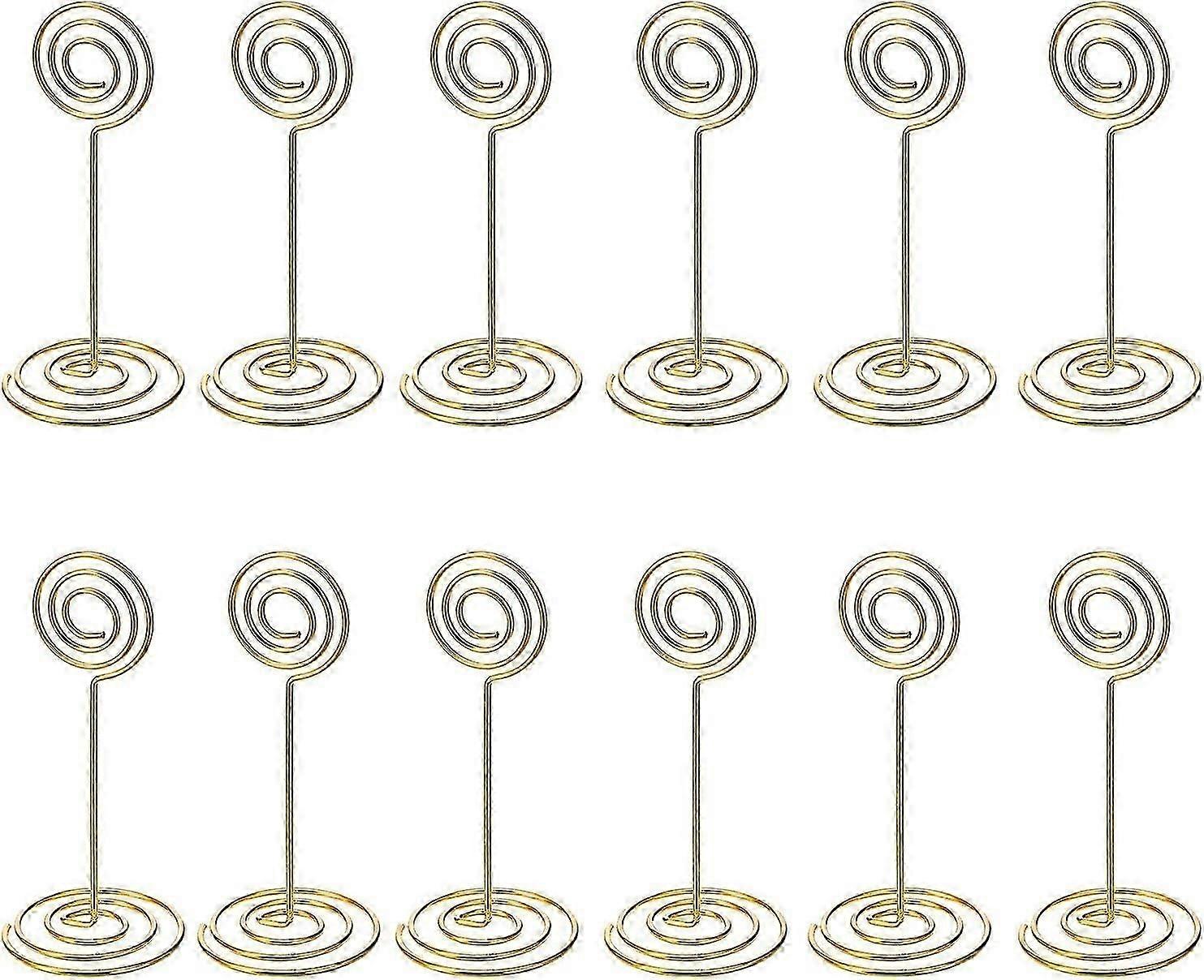 12 Pack Table Number Card Holders Photo Holder Stands Place Paper Menu Clips, Circle Shape