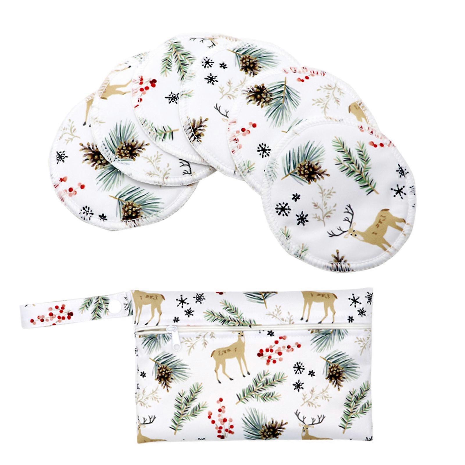 Reusable Bamboo Nursing Pads Set Soft and Breathable Breastfeeding Accessories woth Portable Diaper Case Pouch Nappy Bag