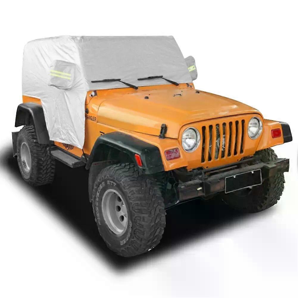 210D مقاوم للماء نصف سقف غطاء السيارة ل JEEP Wrangler JK JL 2-Door / 4-Door 2007-2020 غطاء حماية خارجي غبار المطر الثلجي