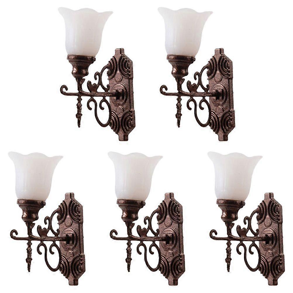 5ks Mini House nástenné lampy Miniatúrne nástenné svietidlá Miniatúrne nástenné lampy pre bábiky