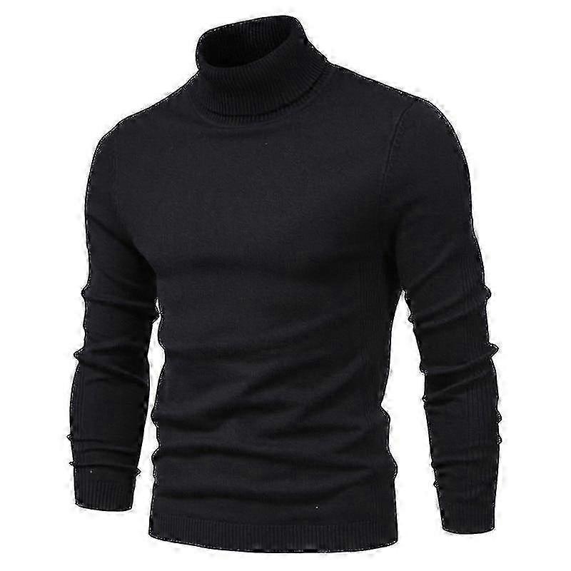 Herren Winter Dicker Rollkragenpullover Slim Fit Warmer Einfarbiger Pullover