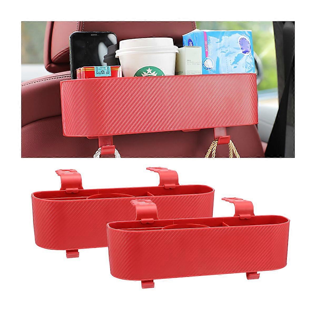 Multi-Functional Car Headrest Backseat Organizer Two-Piece Set For Travel Durable Oxford Cloth Adjustable Straps