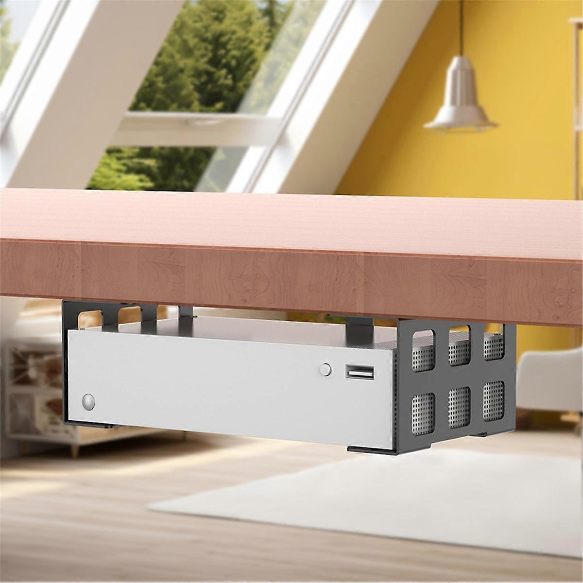 Easy Installation Under Desk and Wall Mount Shelf Holder Bracket for Game Console, MINI PC, Computer and Gaming Consoles