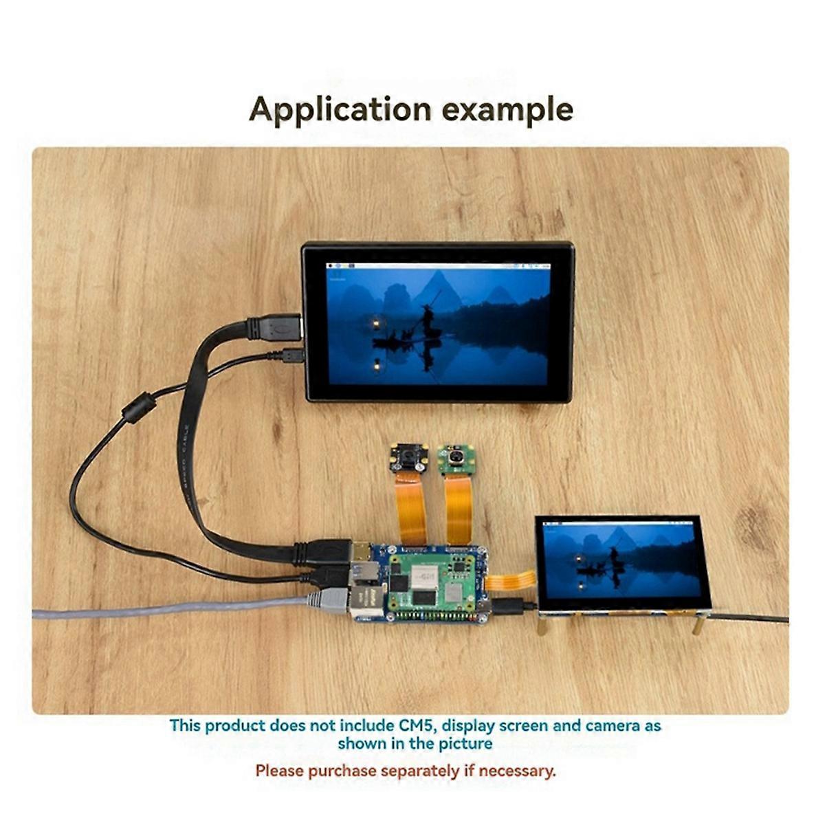 Mini-Basisplatine für Compute Module5 JST-FAN USB-kompatibler RJ45-Gigabit-Ethernet-M.2-Steckplatz für CM5