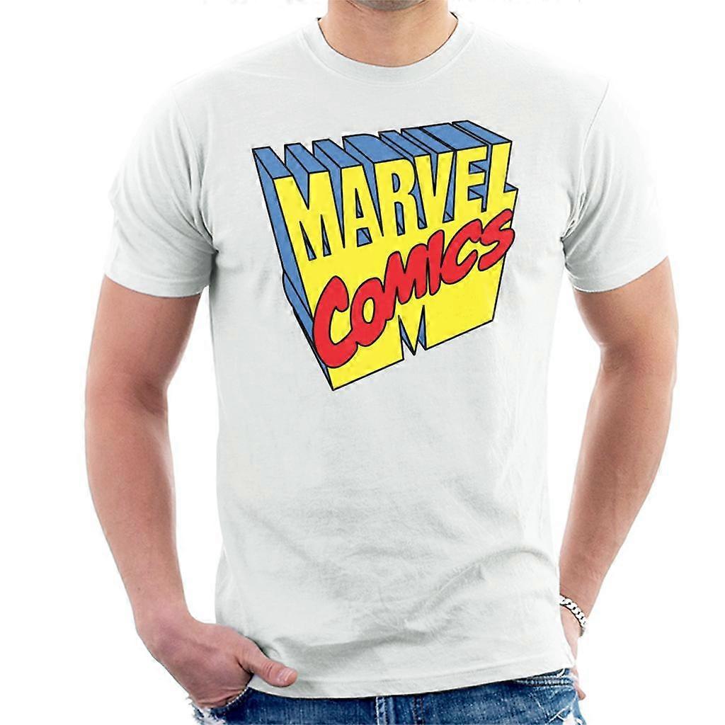 Marvel Comics 1990s 3D Perspective Logo Men's T-Shirt