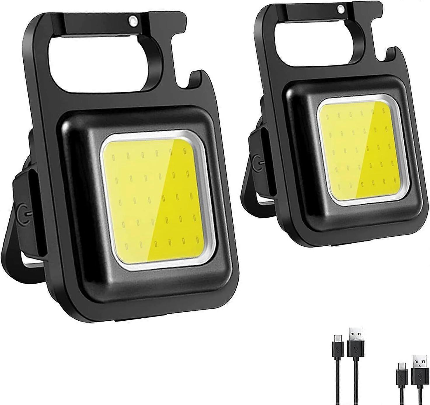 2 Pack Mini Portable Light, Small Rechargeable Light 800 Lumen COB Mini Flashlight with 4 Light Modes Work Light, Waterproof