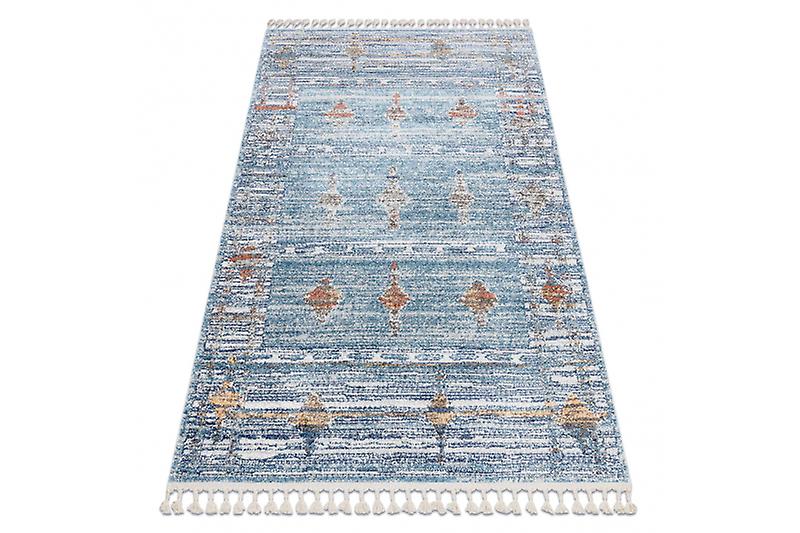 Modern carpet BELLE BF13C blue / beige Fringe
