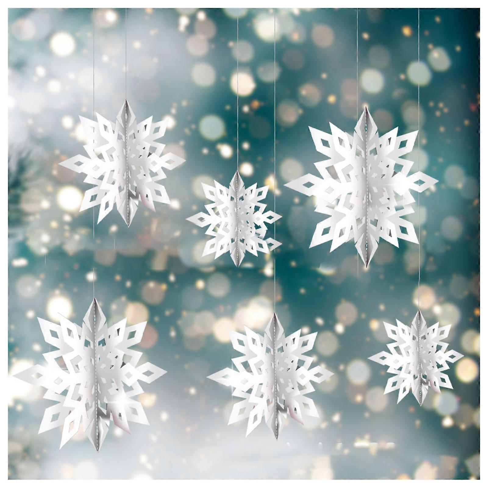 Large Christmas Hanging Snowflakes Exquisite Workmanship Colorful 3D Snowflakes Suitable for Shopping Mall Window