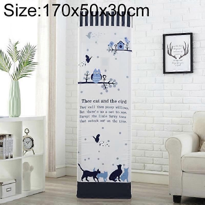 Simple Vertical Cabinet Type All Inclusive Air Conditioning Fabric Dust Cover 170x50x30cm Cat and Bird