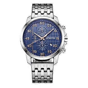 OCHSTIN 7079 Montre multifonctionnelle à quartz étanche à l’eau avec bracelet en acier lumineux pour hommes