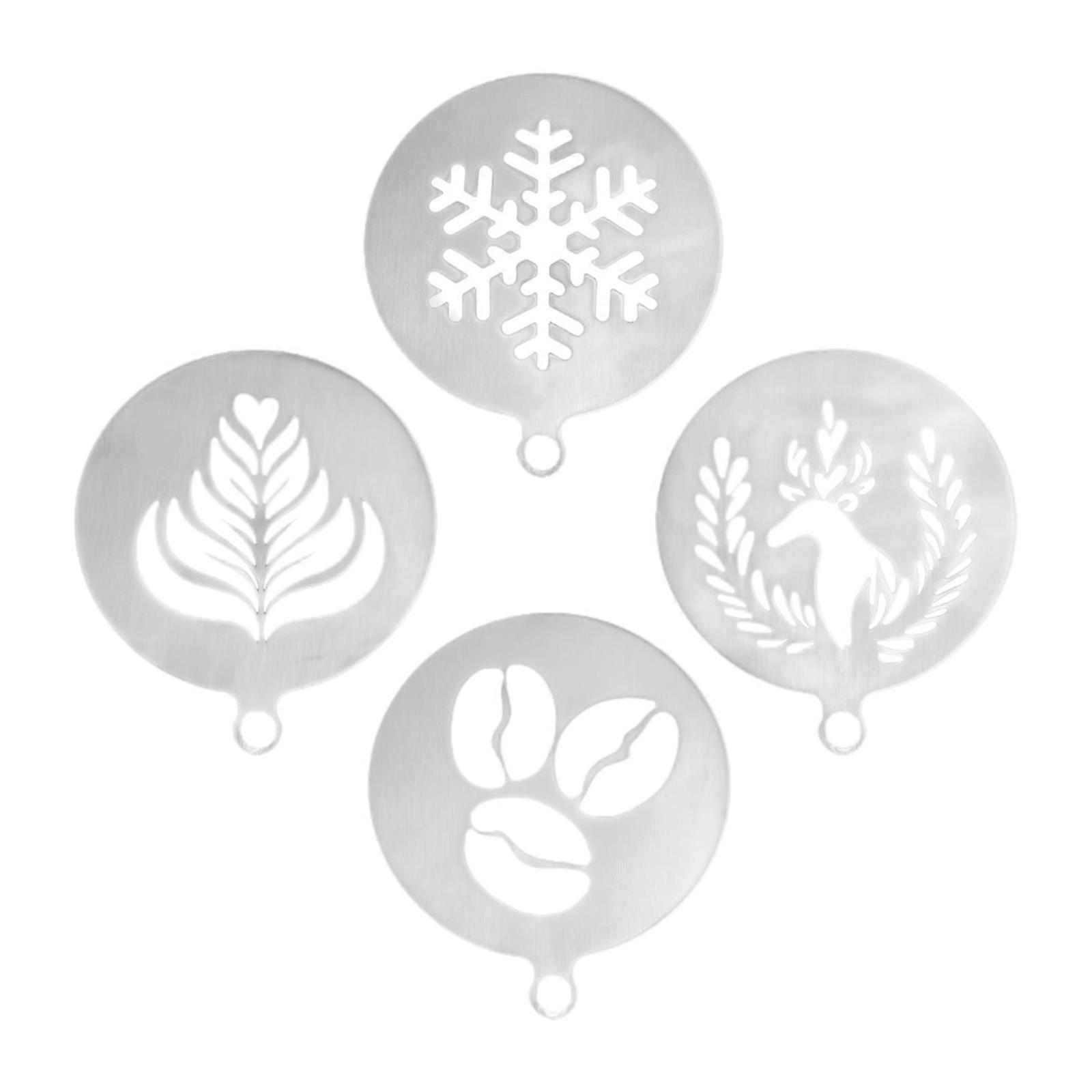 Pochoirs à café pour latte art kit de décoration de gâteau réutilisable, portable, bar