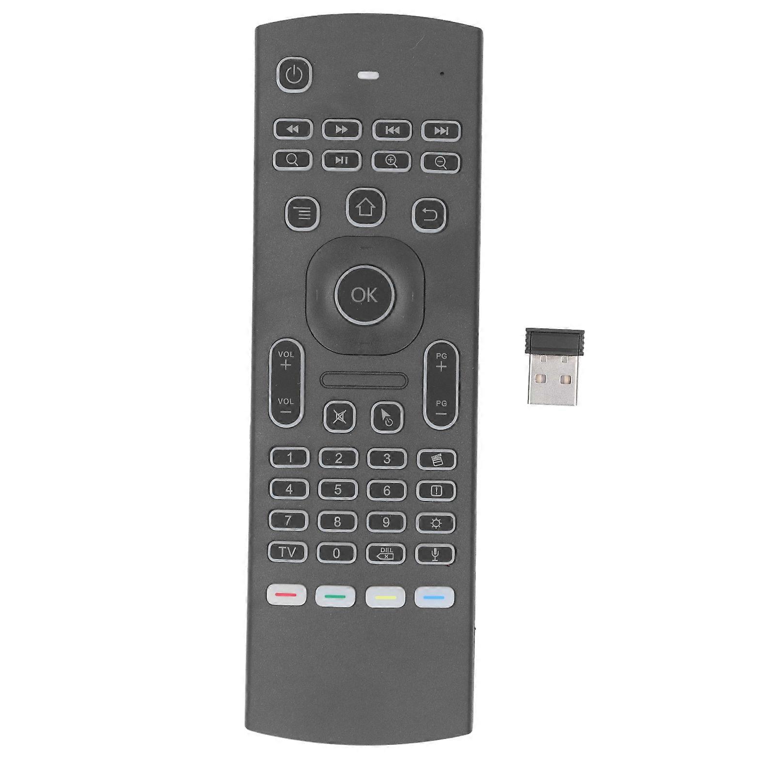 Universal TV Remote Wireless Keyboard Fly Mouse with Motion Sensing Voice Search IR Learning for Android TV Box PC Projector