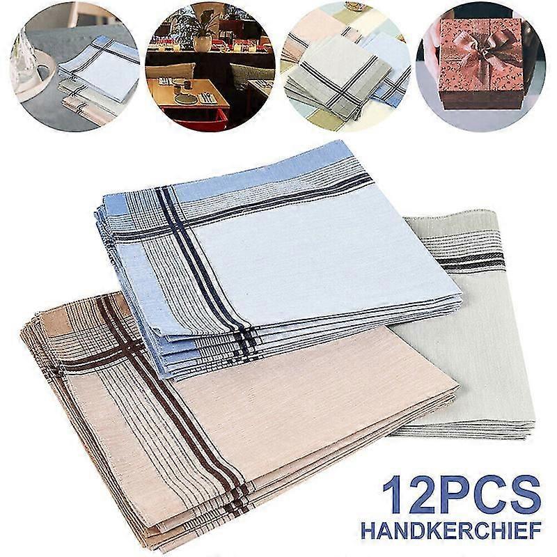 12x メンズハンカチ メンズハンカチ生地 綿100% サイズ 38×38 cm