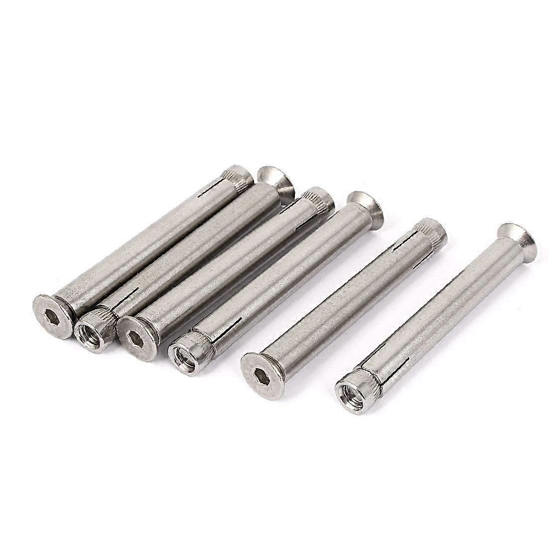 6pcs M8x90mm Hex Socket Flat Head Split Sleeve Expansion Anchor Bolts Screw (Color : Multiple Colors)