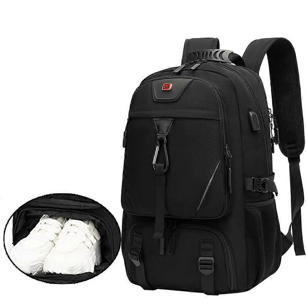 Large Travel Backpack with Shoe Compartment, Carry On Backpacks for Men, Laptop Backpack with USB Charging Port