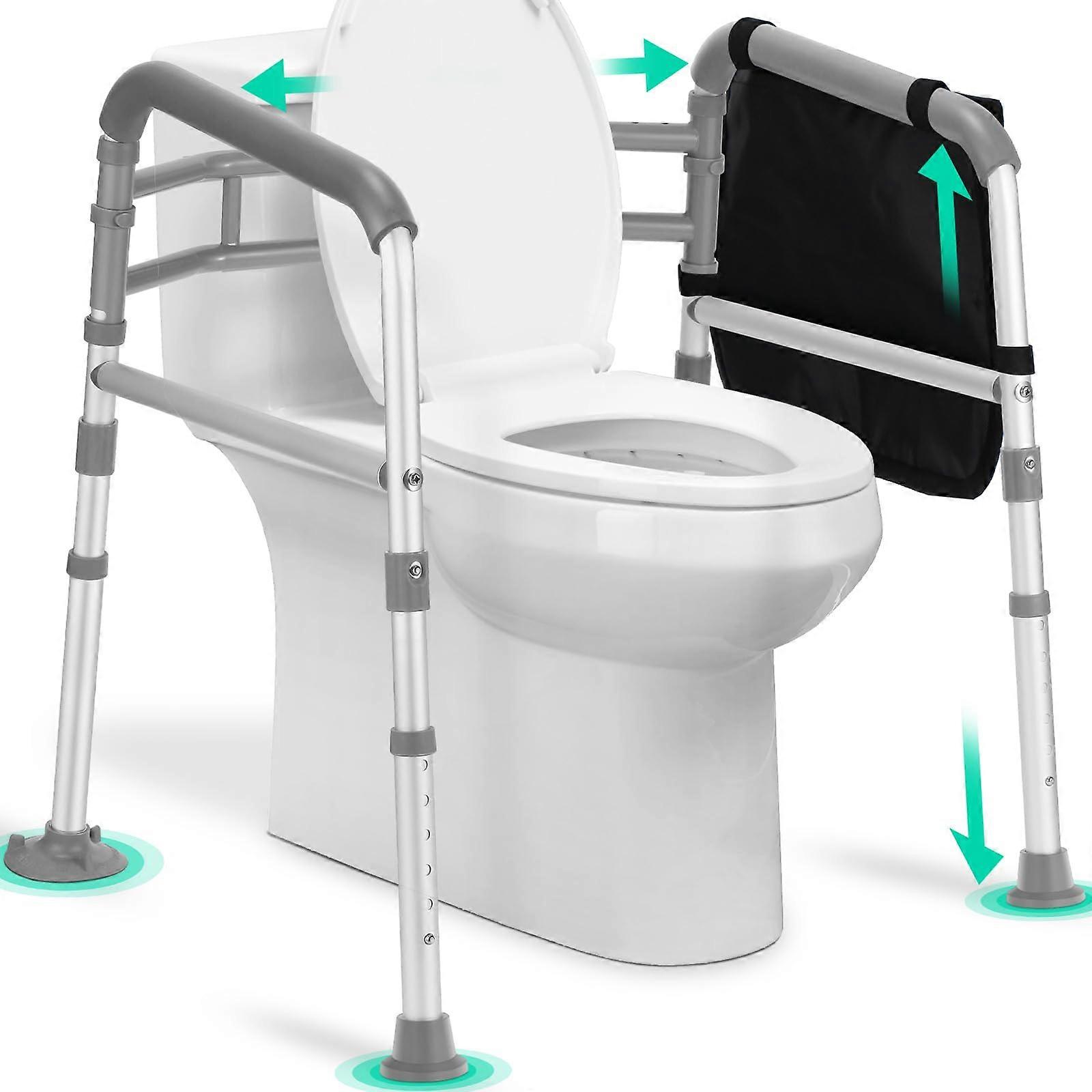 FSA/HSA Eligible Toilet Safety Rails for Seniors, Adjustable Height & Width with Handles