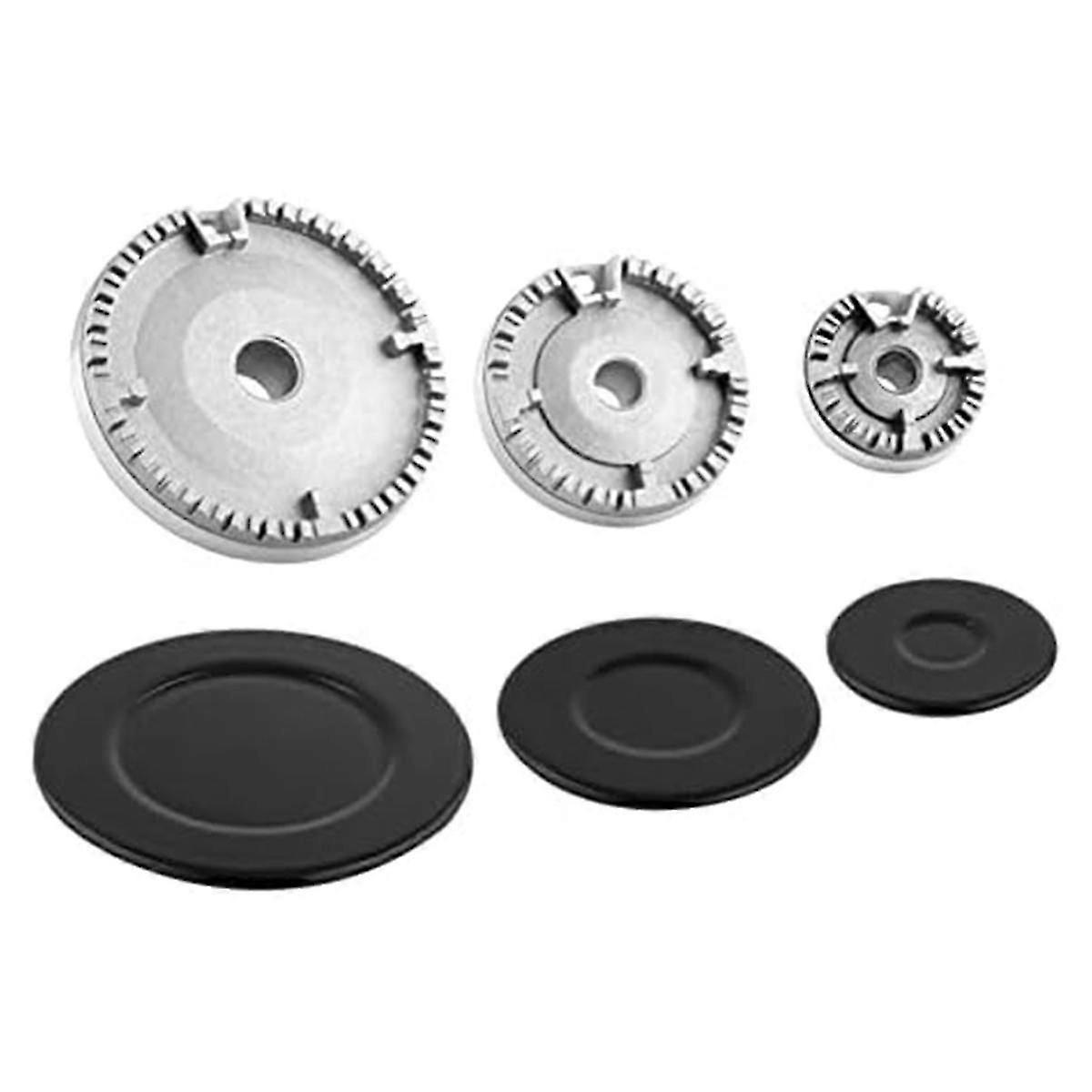 Universal Cooker Hat Set Surface Gas Stove Burner Caps and Burner Head Replacement Kit Fit Most Gas