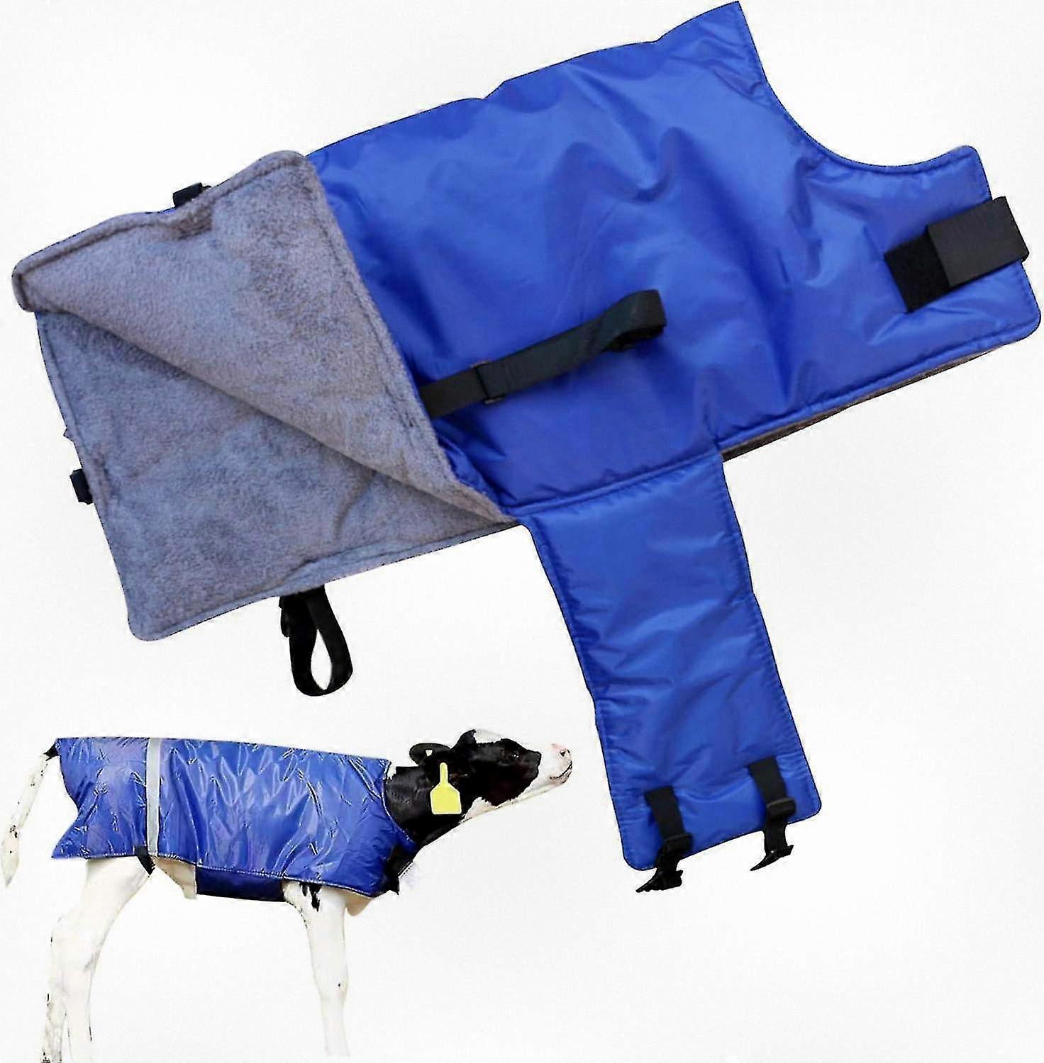 Waterproof Windproof Thickened Calf Blanket with Reflective Strips & Fasten Tape for Goats and Livestock