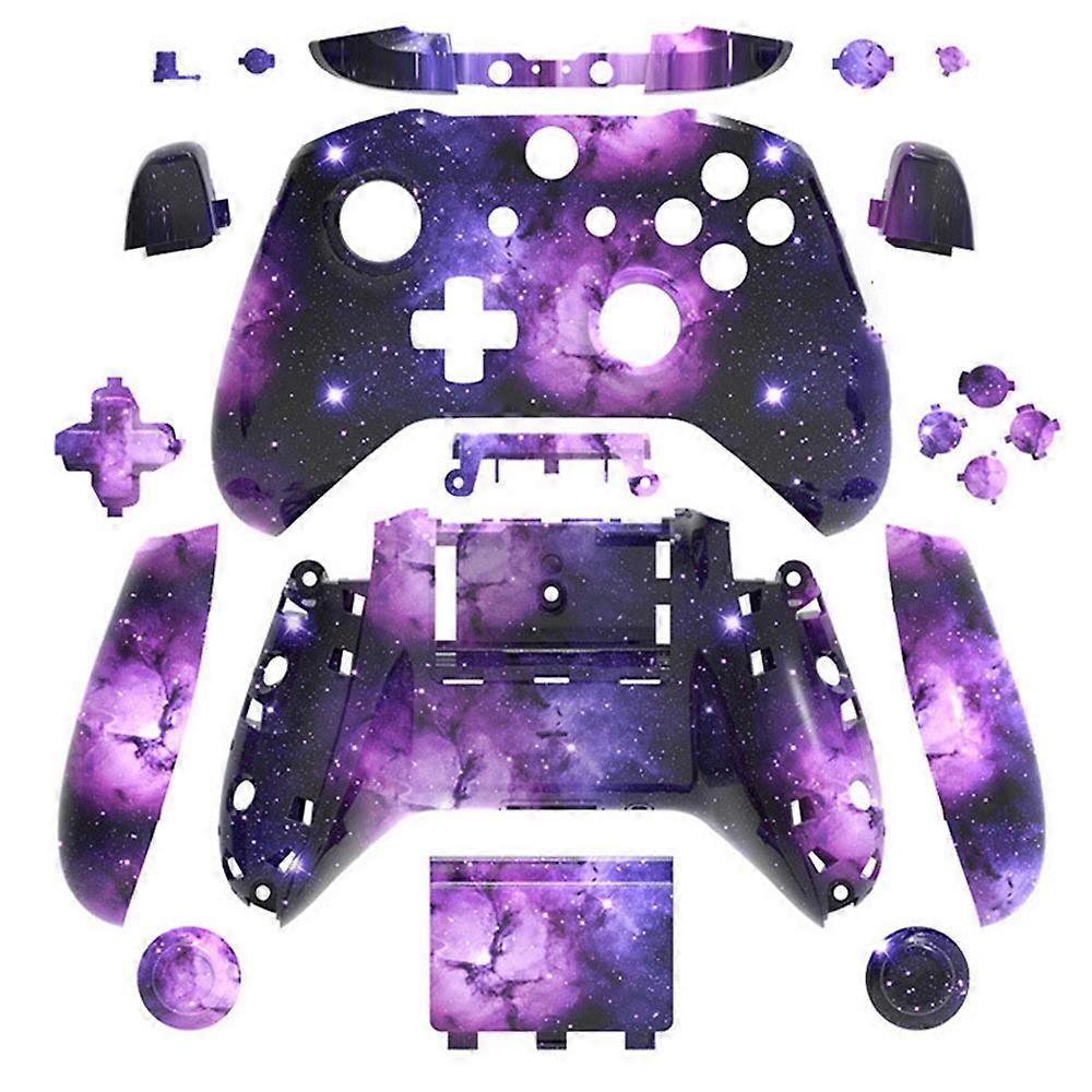 Complete Protection Case Housing Replacement Parts For Xbox One Wireless Controller Key Change-Purple Starry Sky