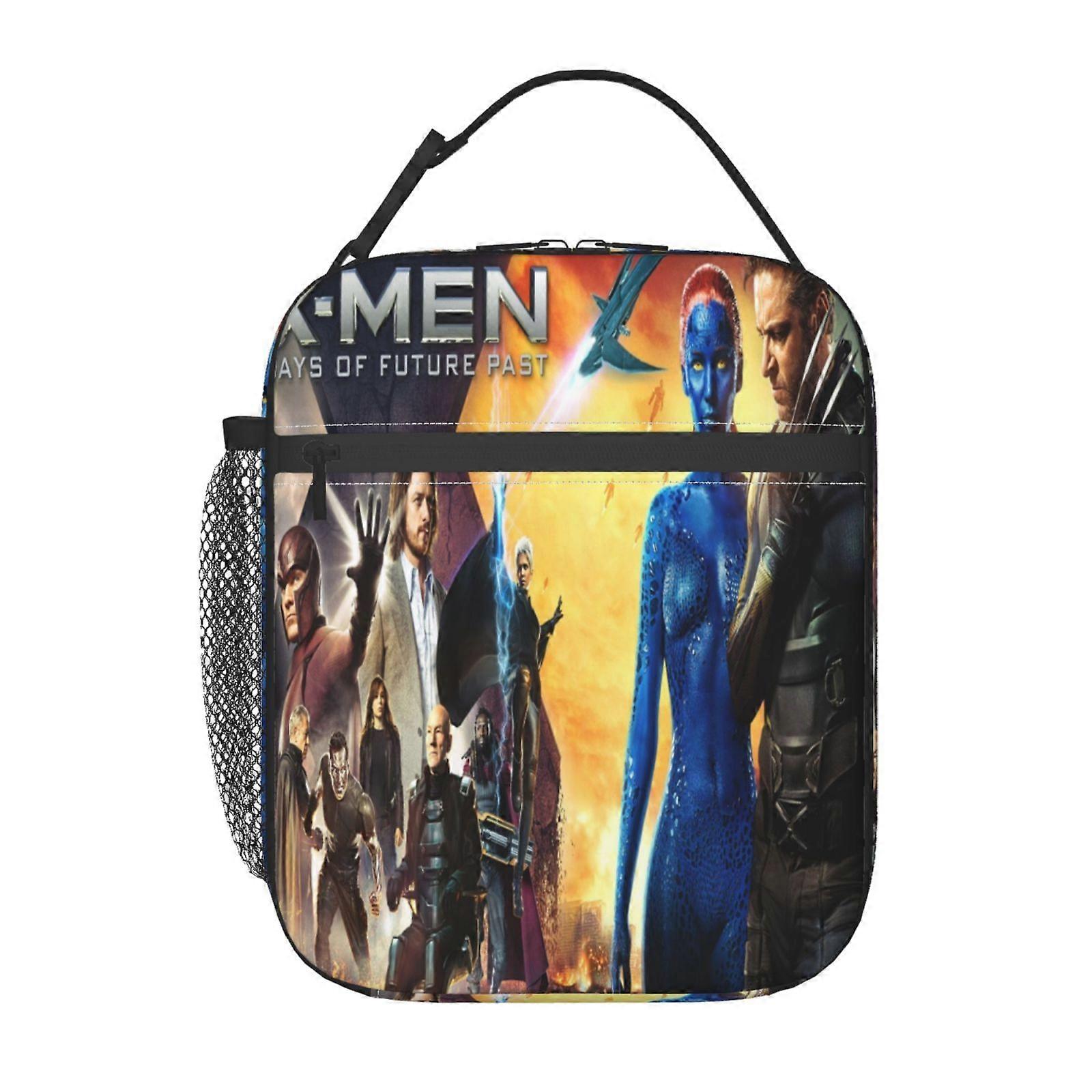o162 X-Men Lunch Bag Reusable Cooler Tote, Double Zipper Closure with Front Pocket, Perfect for Picnics Hiking Work y162