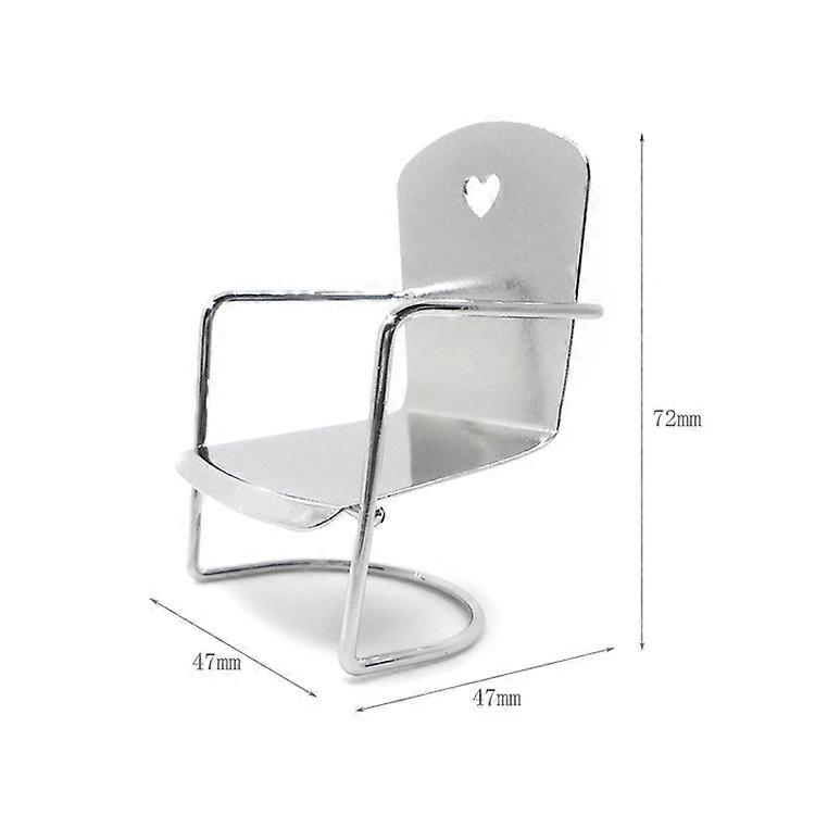 3 PCS 1:12 Doll House Miniature Iron Chair Model