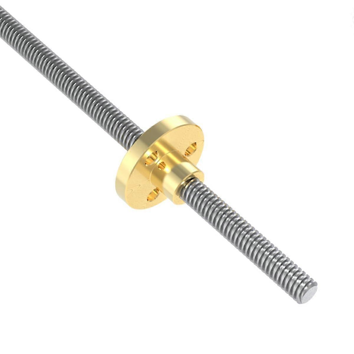 T8 Lead Screw 200mm CNC 3D Printer Trapezoidal Rod 2mm Pitch 8mm Diameter with Brass Nut for Precision Motion