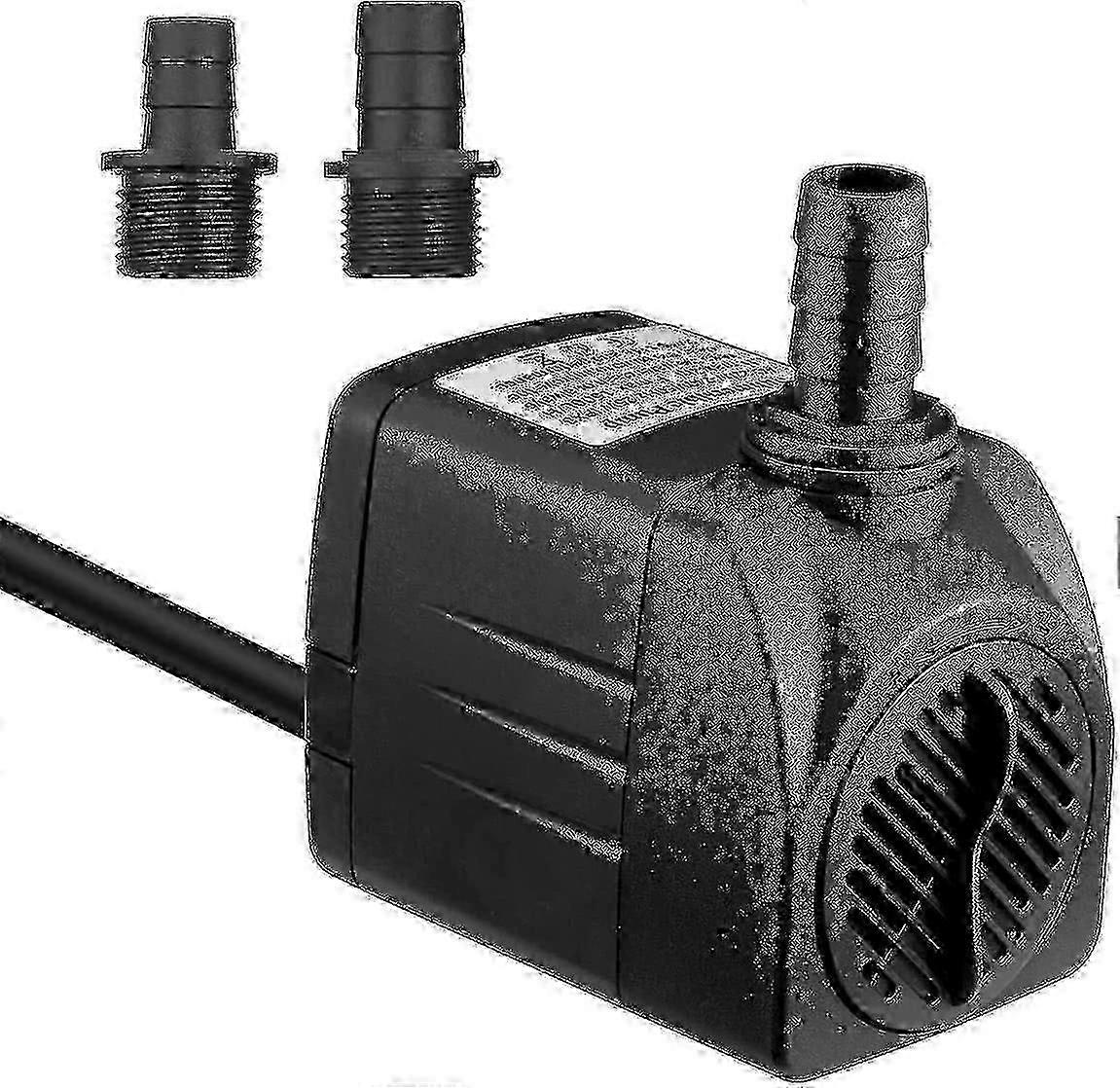 1500L / H 25W dykvandspumpe med en 5 fod netledning og to dyser