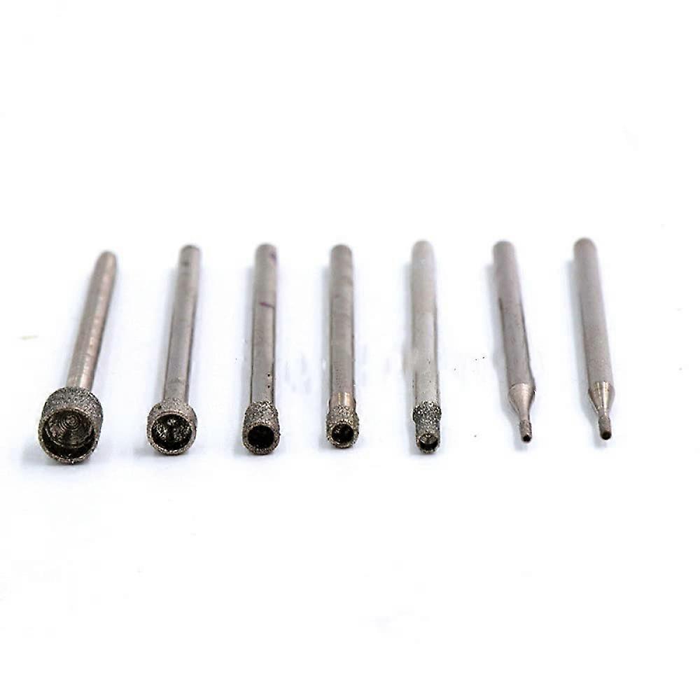 10pcs Diamond Concave Grinding Point Bits for Dremel 2.35mm, 4mm Emery Carving Drill Heads, Compatible with Rotary Tools