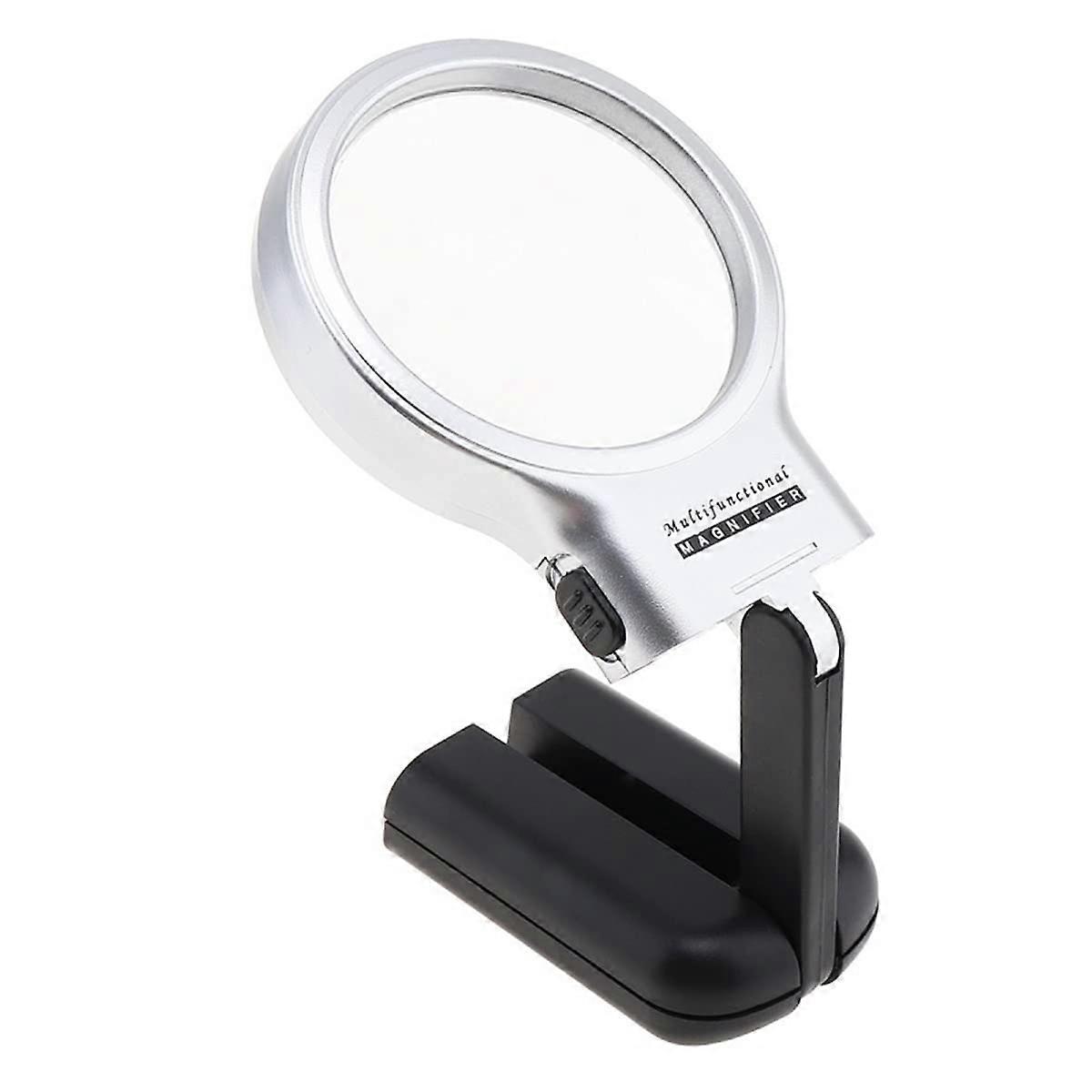 Microscope Accessories Kit with Illuminated 3X 45X Handheld Magnifying Glasses and 3 LED Microscope Slides for Detailed Reading
