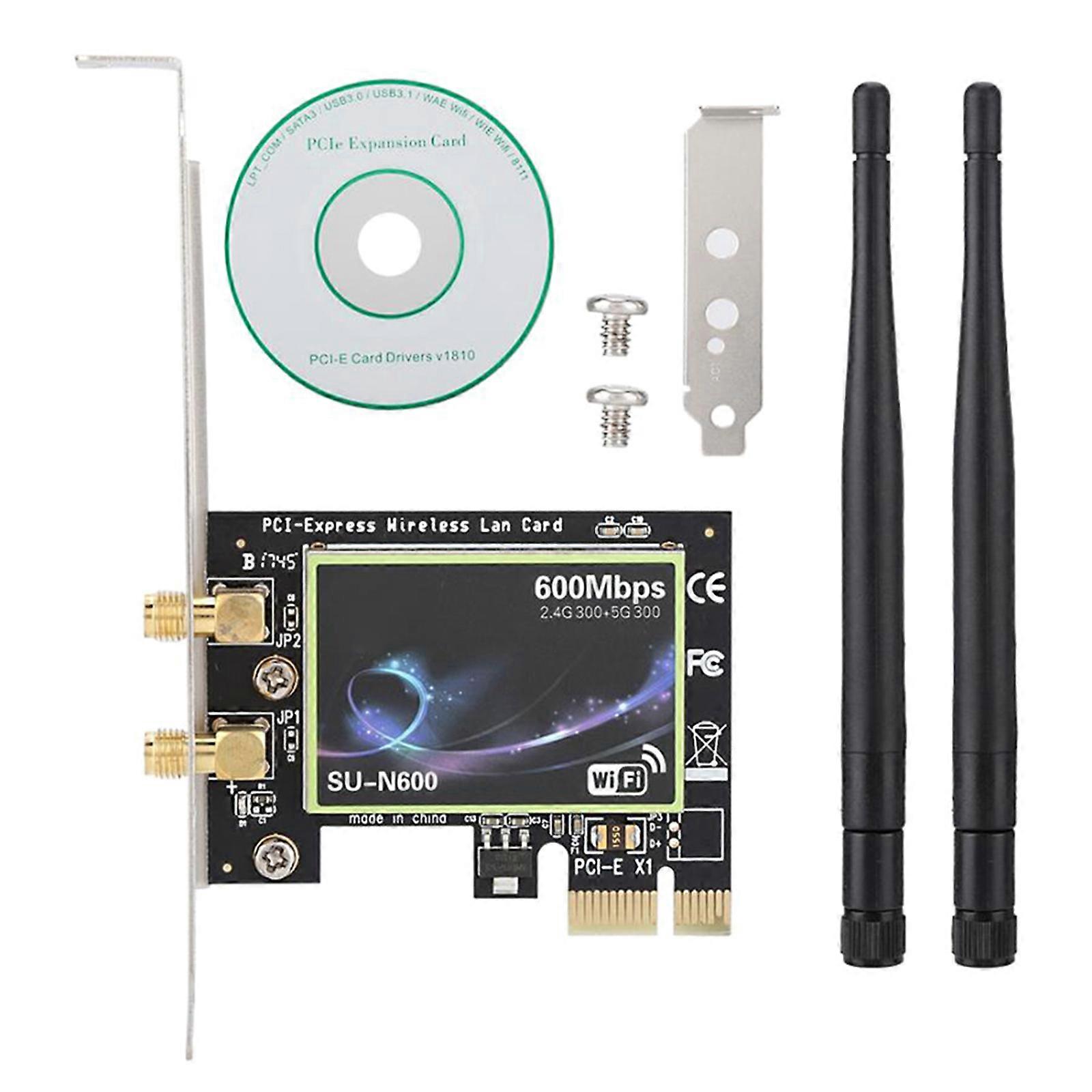 Drahtlose Netzwerkkarte Dual-Frequenz 300M 2,4G / 5GHz PCI für Express Gigabit Ethernet Dualband 600Mbps Ethernet Adapter