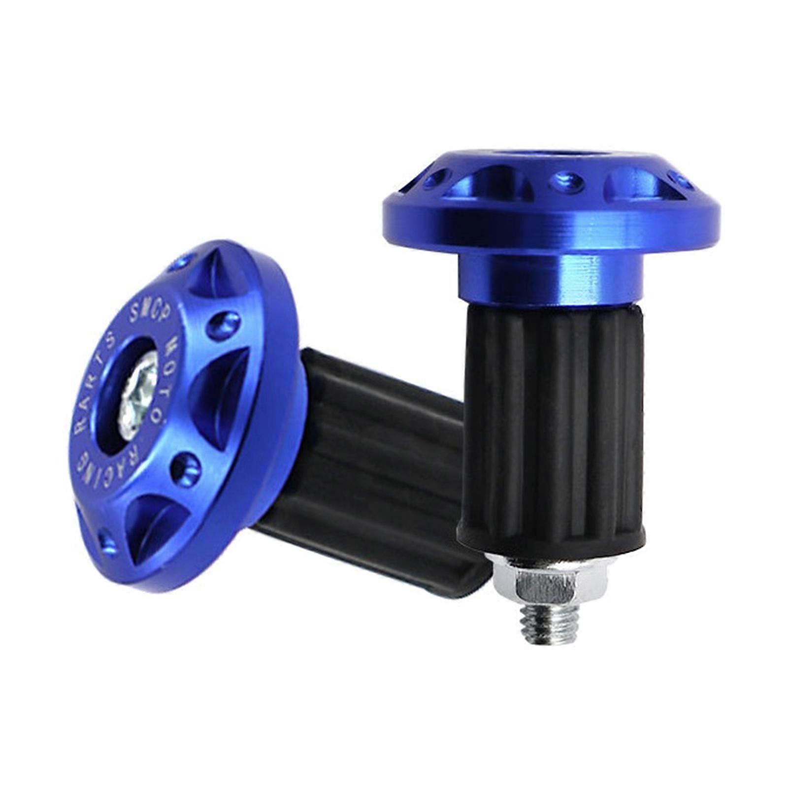 1 Pair Aluminum Bike Handlebar End Plugs, Expanding Locking Bar End Caps for Motorcycle Bar End for 7/8" 22mm Handlebar  Blue