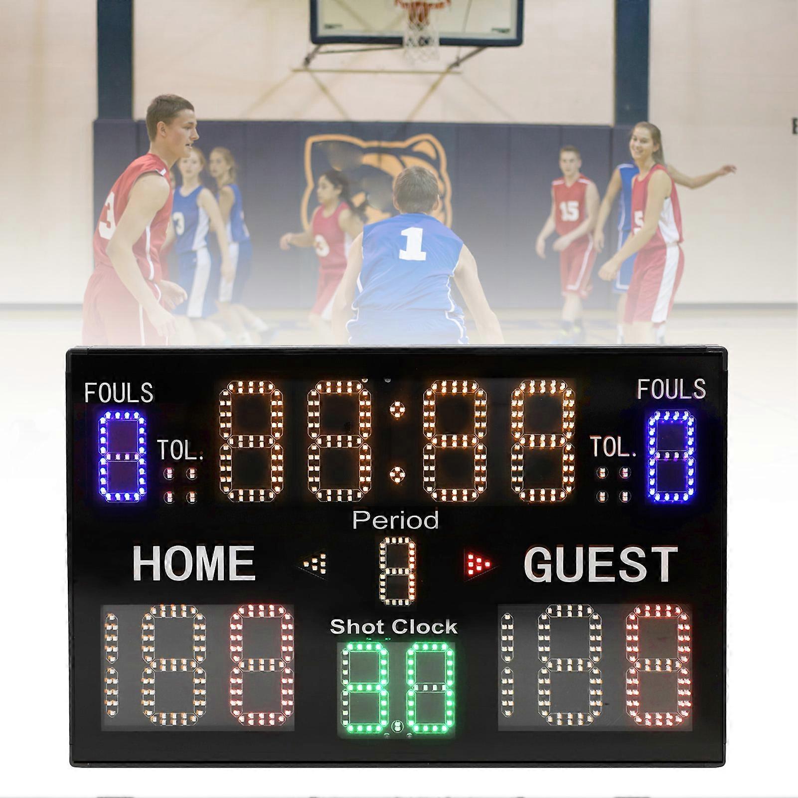 Electronic Scoreboard 15 Digit LED Display Multisport Portable Scoreboard Score Keeper for Gyms Recreation Centers 