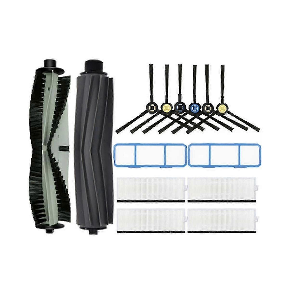 Rubber Main Side Brush and Hepa Filter Accessory Compatible with Ssr1, Ssra1, A7, A9s, V8, V8s, X750, X800, X785, and V80