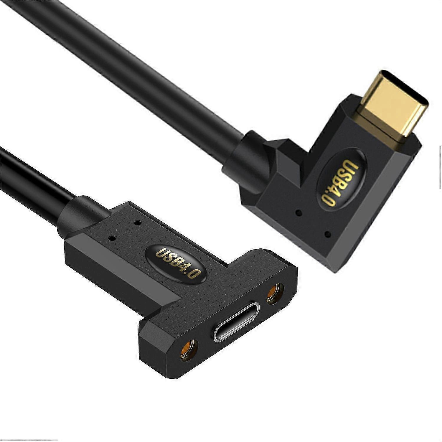 0.3m USB 4.0 Type-C Right Angle to Type-C Female Extension Cable 240W 8K 40Gbps Data Cord Compatible with Certain Brands