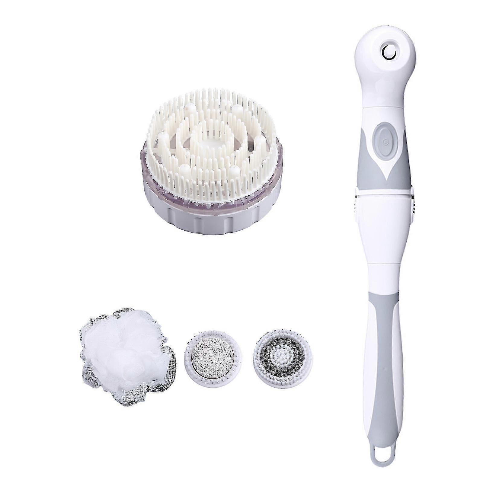Usb Rechargeable Electric Shower Brush Replacment Brush Heads Kit