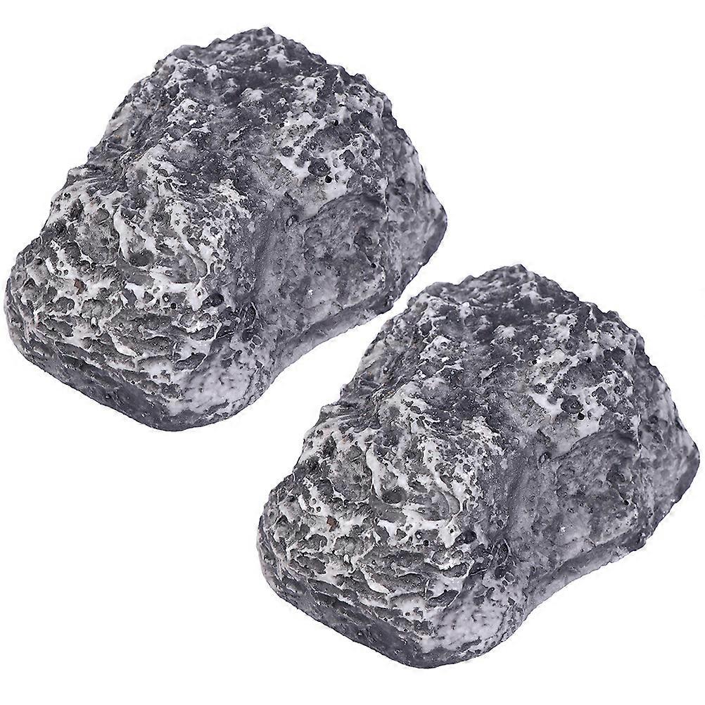 2pcs Outdoor Key Hider Fake Resin Stone Box for Securely Hiding Spare Keys in Garden Landscaping