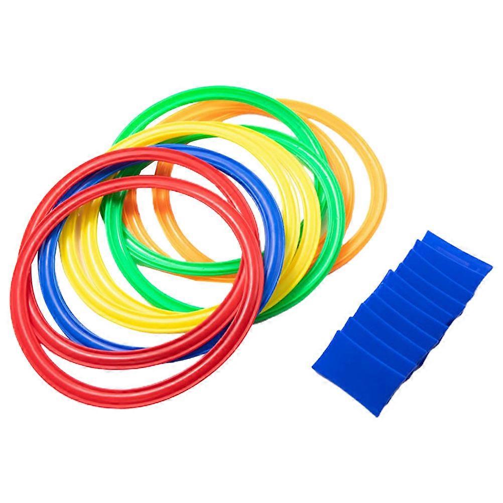 Outdoor Ring Game with Hoops, Rings & Cards – Fun Hopscotch Training for Physical Activity, Sensory Motor Skills Development – Ideal for Indoor &