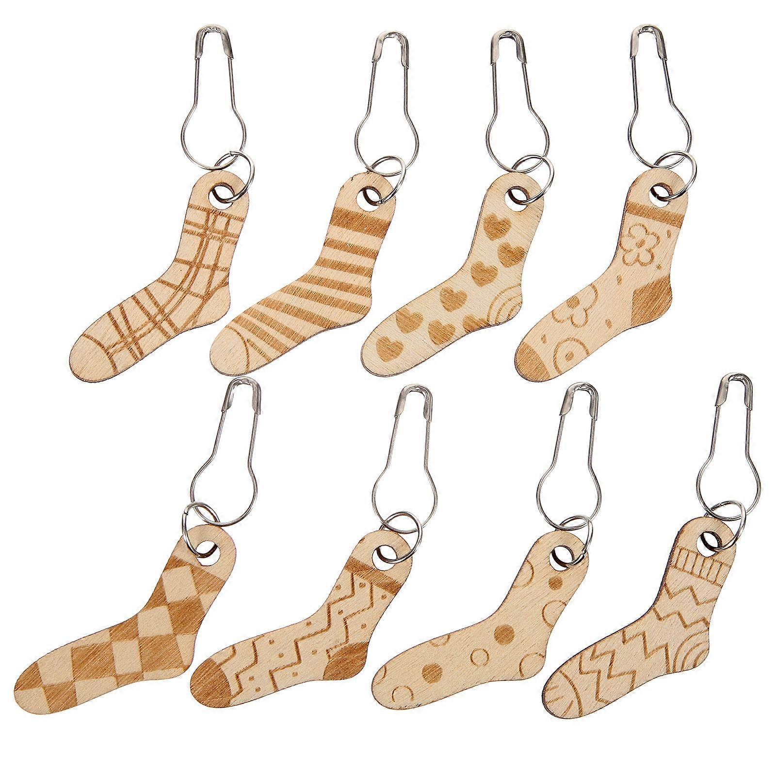 DIY Projects Stitch Markers for Knitting Wooden Circular Craft Enthusiasts 8Pack
