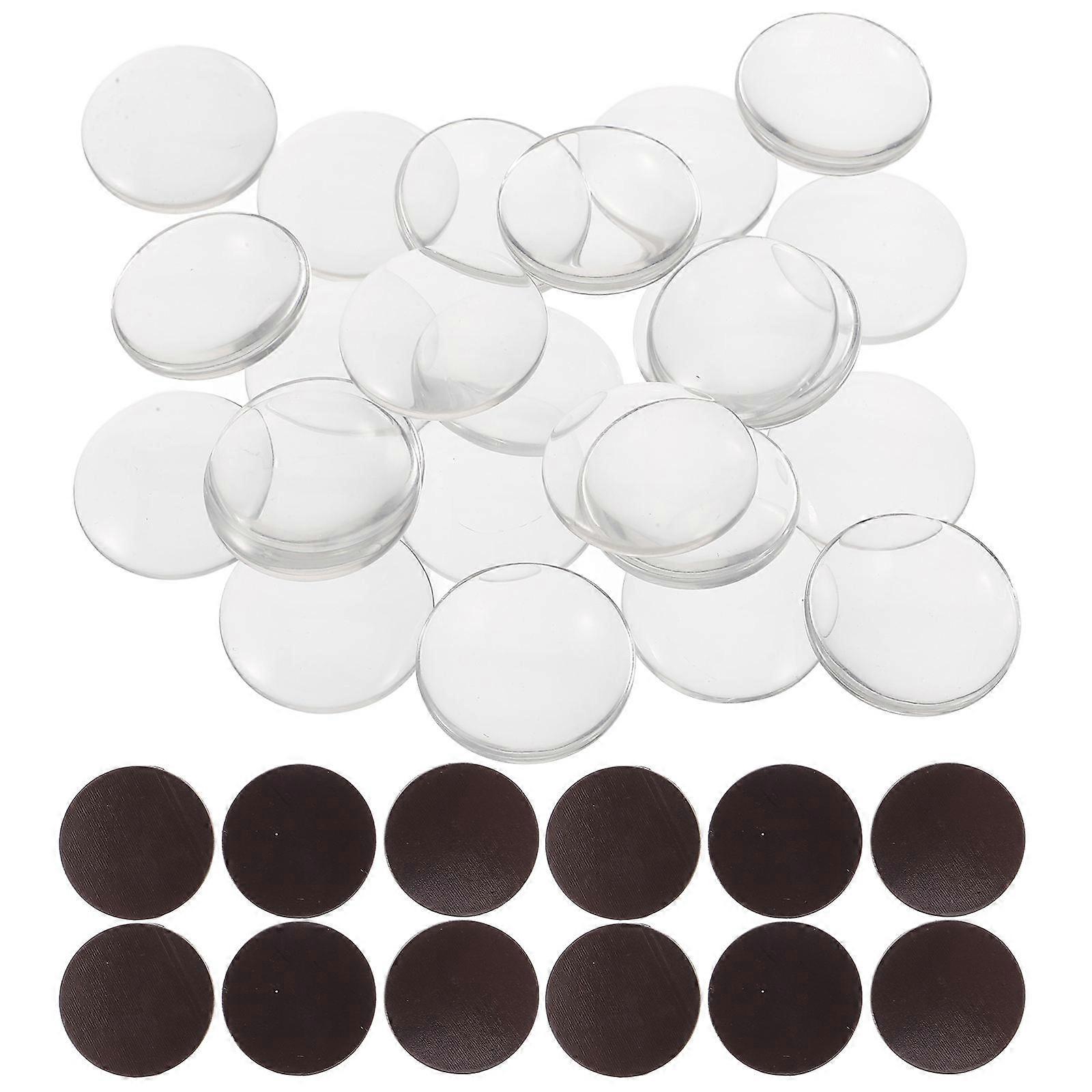 Clear Glass Cabochons for DIY Refrigerator Magnets – Self Adhesive Round Craft Supplies for Creative Projects, Easy Application on Smooth Surfaces