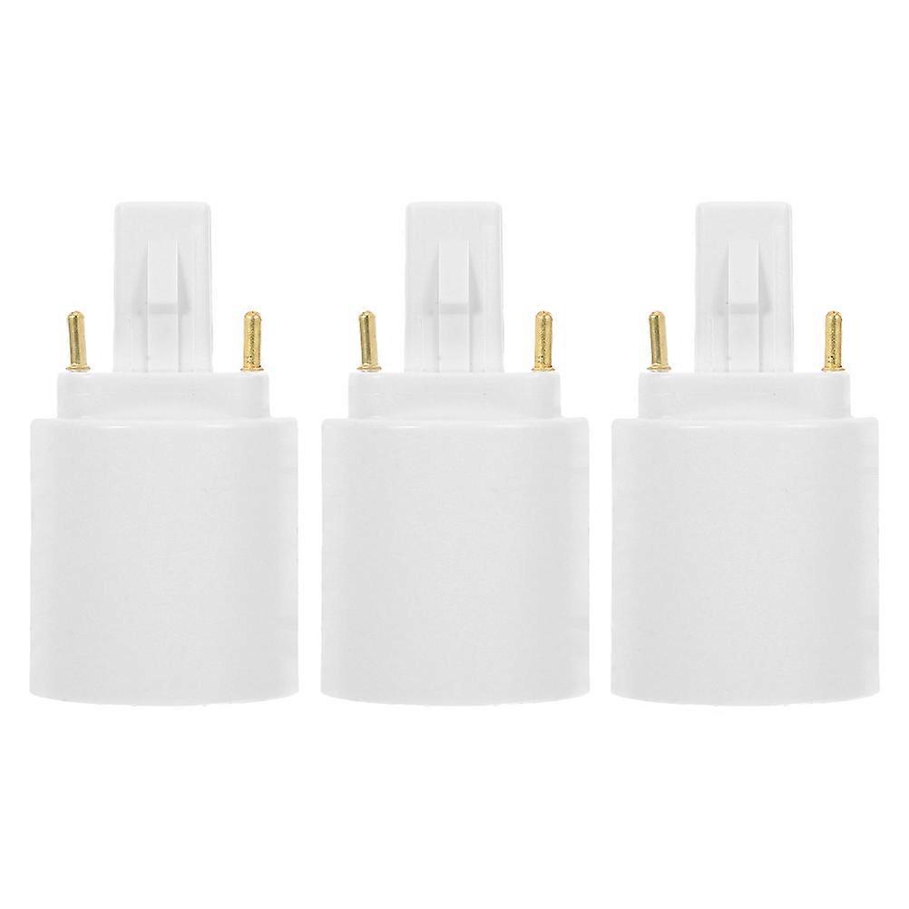 Bulb Holder Conversion G24d to E27 Adapter For Store Use Flame Retardant Material Long Lifespan 3Pcs