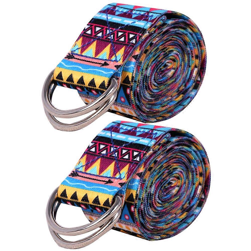 Yoga Elastic Resistance Bands Multifunctional Skid Resistant Stretch Straps for Fitness, Gym Workouts and Flexibility Training (2pcs)