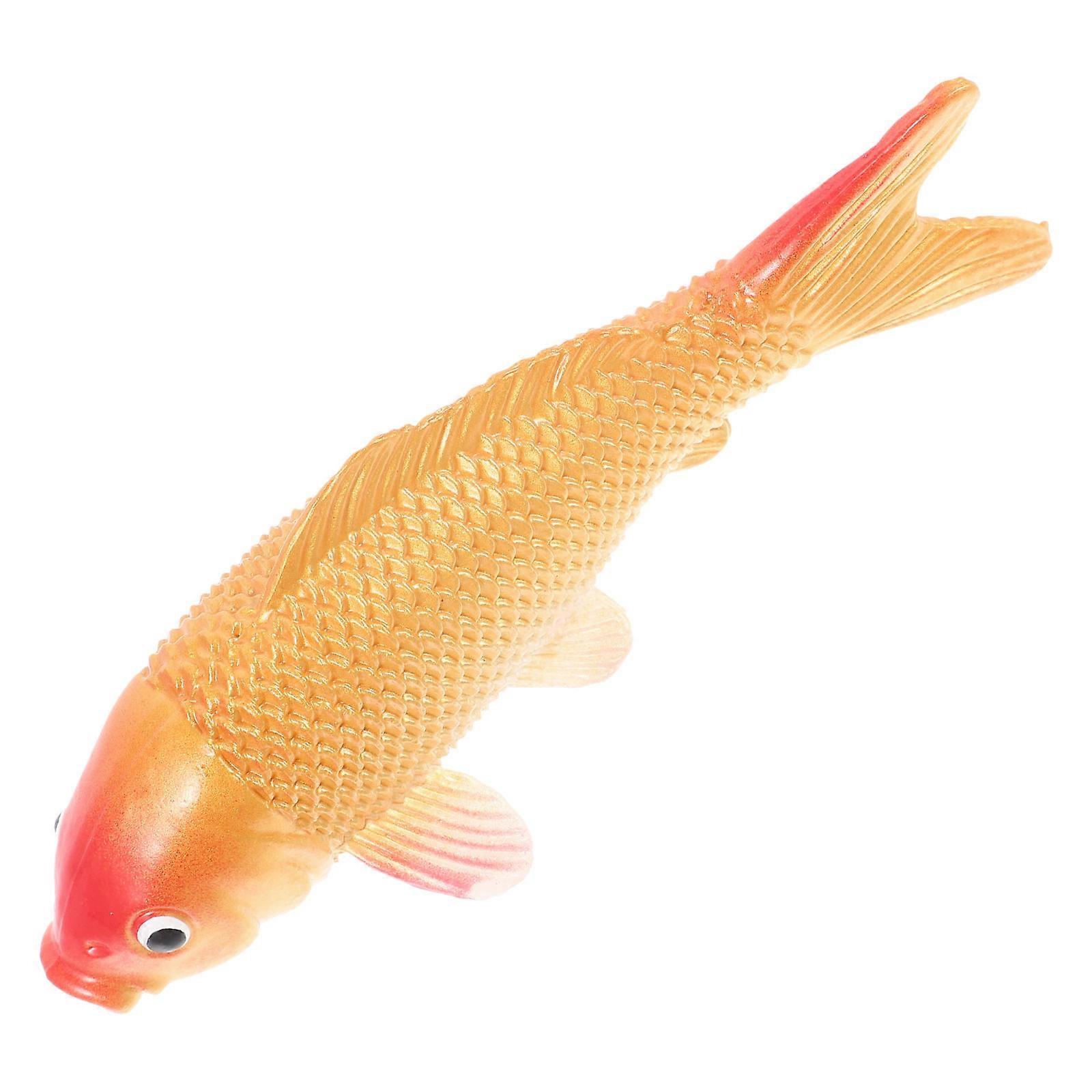Simulated Fish Carp Model Realistic Fish Figure Home Aquarium Ornament Golden 1Set