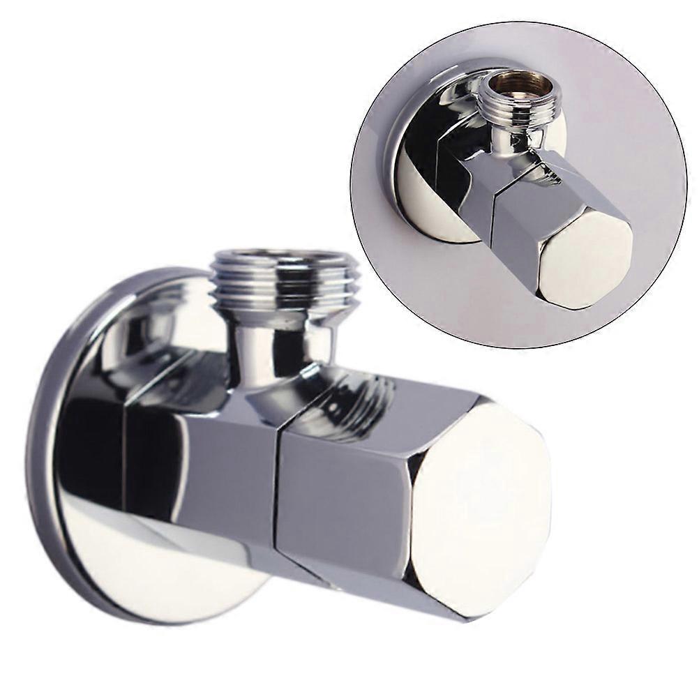 Angle Valve Bathroom Plumbing Water Connection Silver 7.5x4.3cm Easy Installation 1Pack