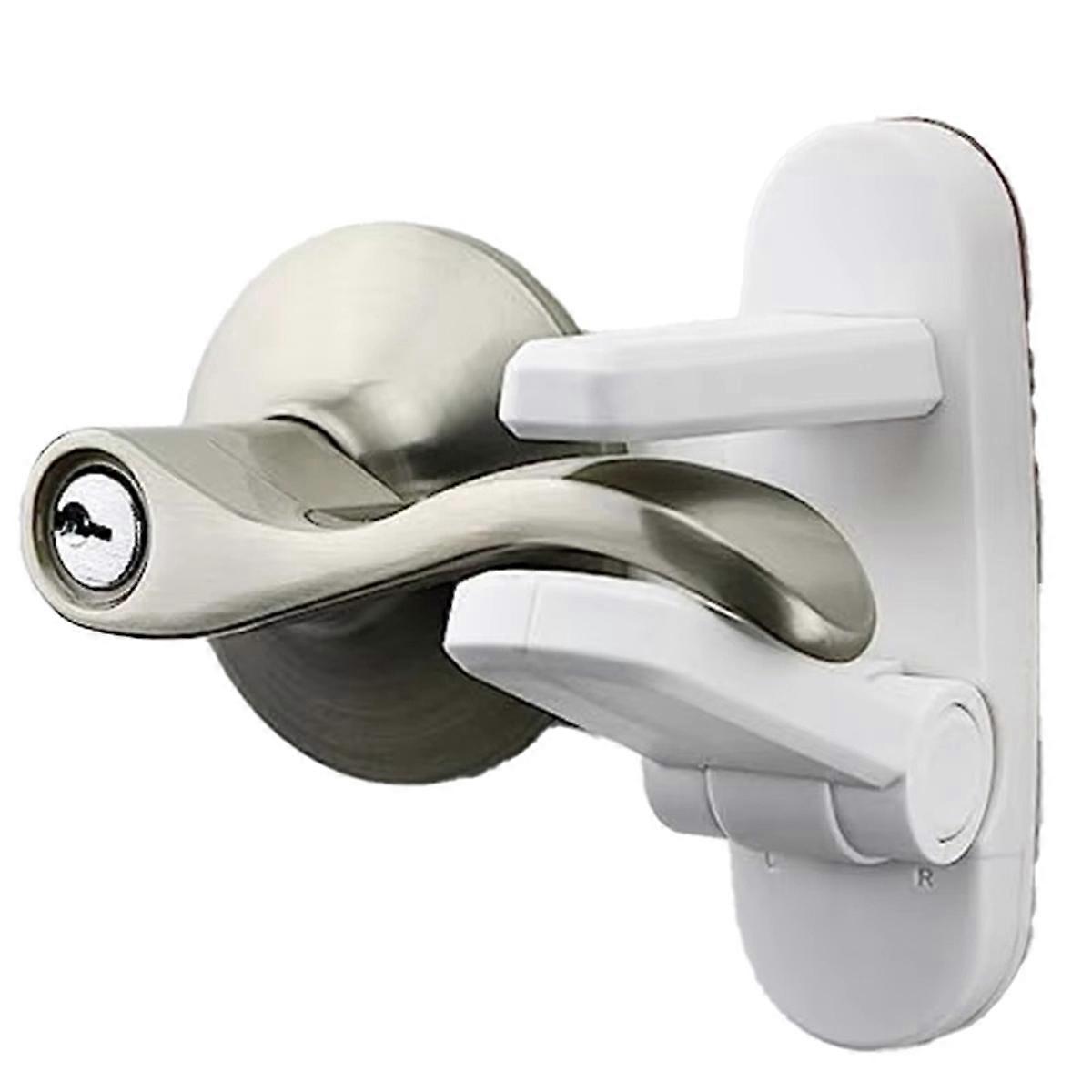 Child Safety Door Lever Lock - Easy One-Hand Operation for Adults, Prevents Kids From Opening Doors